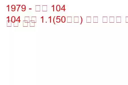 1979 - 푸조 104
104 쿠페 1.1(50마력) 연료 소비량 및 기술 사양