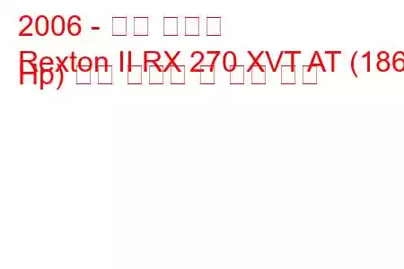 2006 - 쌍용 렉스턴
Rexton II RX 270 XVT AT (186 Hp) 연료 소비량 및 기술 사양