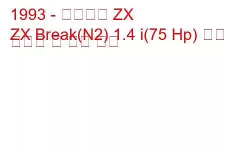 1993 - 시트로엥 ZX
ZX Break(N2) 1.4 i(75 Hp) 연료 소비량 및 기술 사양