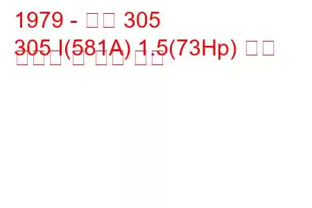 1979 - 푸조 305
305 I(581A) 1.5(73Hp) 연료 소비량 및 기술 사양