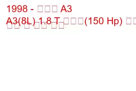 1998 - 아우디 A3
A3(8L) 1.8 T 콰트로(150 Hp) 연료 소비 및 기술 사양