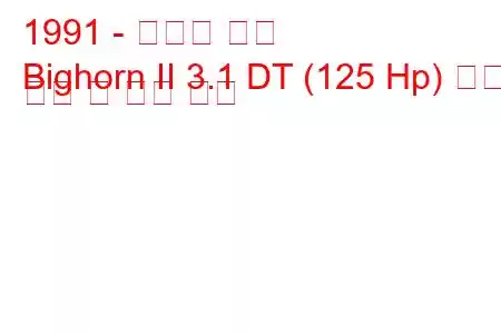 1991 - 이스즈 빅혼
Bighorn II 3.1 DT (125 Hp) 연료 소비 및 기술 사양