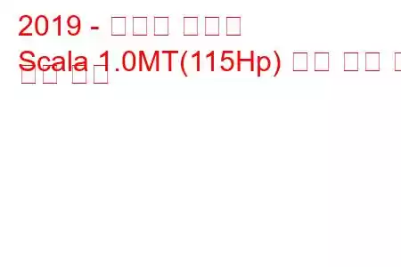 2019 - 스코다 스칼라
Scala 1.0MT(115Hp) 연료 소비 및 기술 사양