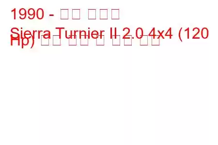 1990 - 포드 시에라
Sierra Turnier II 2.0 4x4 (120 Hp) 연료 소비 및 기술 사양