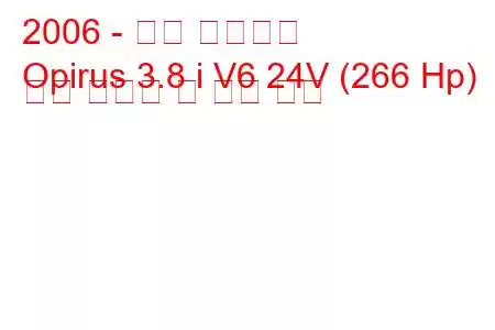 2006 - 기아 오피루스
Opirus 3.8 i V6 24V (266 Hp) 연료 소비량 및 기술 사양
