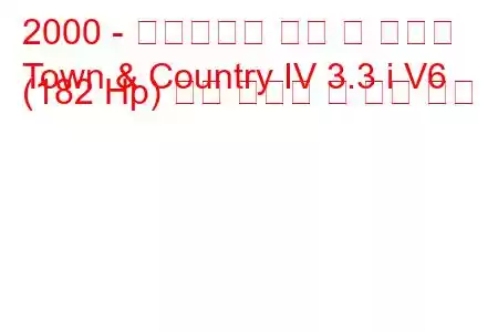 2000 - 크라이슬러 타운 앤 컨트리
Town & Country IV 3.3 i V6 (182 Hp) 연료 소비량 및 기술 사양