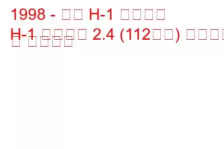 1998 - 현대 H-1 스타렉스
H-1 스타렉스 2.4 (112마력) 연료소비 및 기술사양