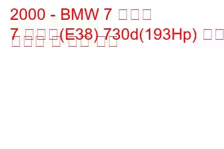 2000 - BMW 7 시리즈
7 시리즈(E38) 730d(193Hp) 연료 소비량 및 기술 사양