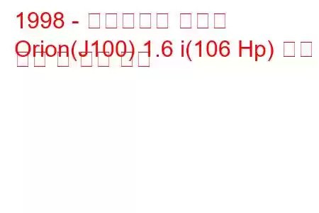 1998 - 도인베스트 오리온
Orion(J100) 1.6 i(106 Hp) 연료 소비 및 기술 사양