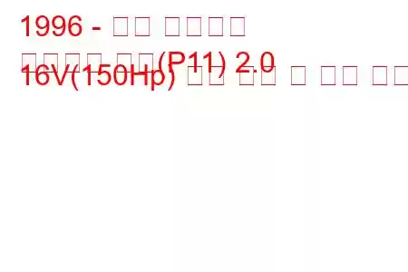 1996 - 닛산 프리메라
프리메라 해치(P11) 2.0 16V(150Hp) 연료 소비 및 기술 사양