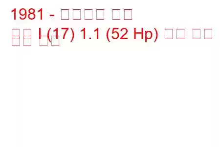 1981 - 폭스바겐 골프
골프 I (17) 1.1 (52 Hp) 연료 소비 및 기술 사양