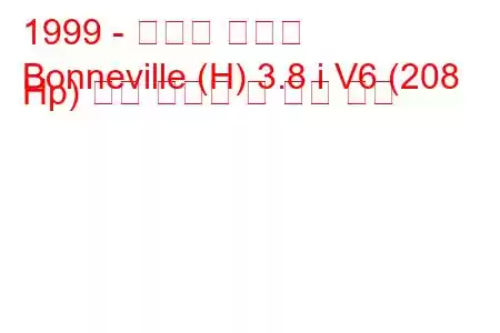 1999 - 폰티악 보네빌
Bonneville (H) 3.8 i V6 (208 Hp) 연료 소비량 및 기술 사양