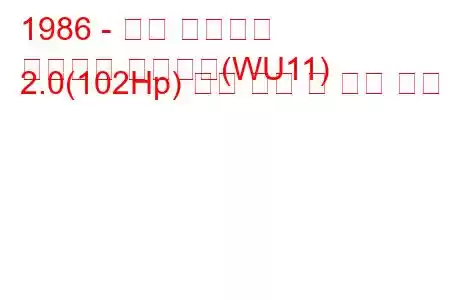 1986 - 닛산 블루버드
블루버드 스테이션(WU11) 2.0(102Hp) 연료 소비 및 기술 사양