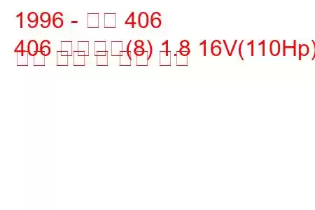 1996 - 푸조 406
406 브레이크(8) 1.8 16V(110Hp) 연료 소비 및 기술 사양