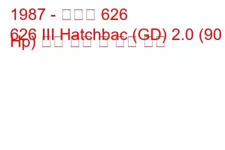 1987 - 마즈다 626
626 III Hatchbac (GD) 2.0 (90 Hp) 연료 소비 및 기술 사양