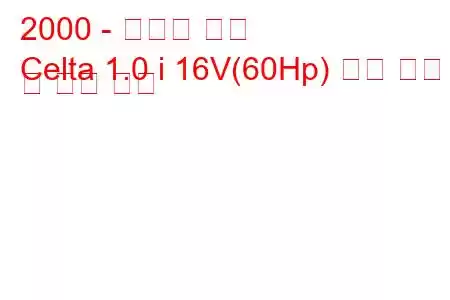 2000 - 쉐보레 셀타
Celta 1.0 i 16V(60Hp) 연료 소비 및 기술 사양