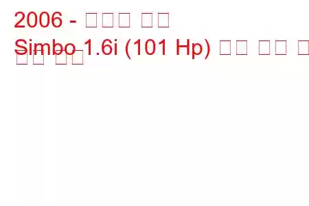 2006 - 하페이 심보
Simbo 1.6i (101 Hp) 연료 소비 및 기술 사양