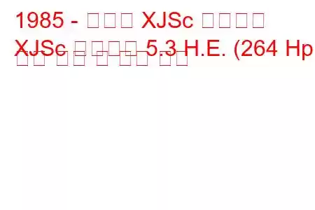 1985 - 재규어 XJSc 컨버터블
XJSc 컨버터블 5.3 H.E. (264 Hp) 연료 소비 및 기술 사양