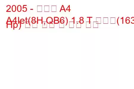 2005 - 아우디 A4
A4let(8H,QB6) 1.8 T 콰트로(163 Hp) 연료 소비 및 기술 사양