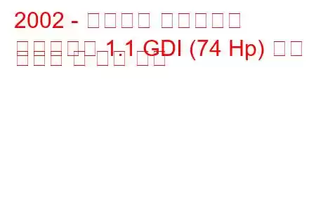 2002 - 미쓰비시 피스타치오
피스타치오 1.1 GDI (74 Hp) 연료 소비량 및 기술 사양