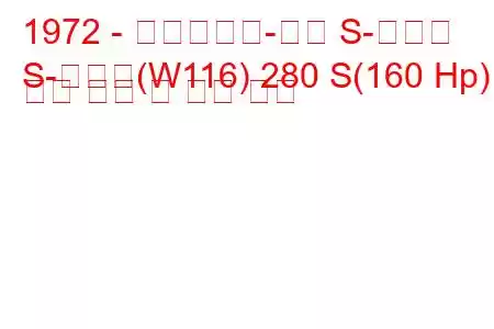 1972 - 메르세데스-벤츠 S-클래스
S-클래스(W116) 280 S(160 Hp) 연료 소비 및 기술 사양