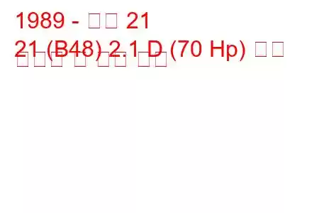 1989 - 르노 21
21 (B48) 2.1 D (70 Hp) 연료 소비량 및 기술 사양