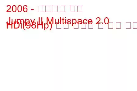 2006 - 시트로엥 예민
Jumpy II Multispace 2.0 HDi(98Hp) 연료 소비량 및 기술 사양