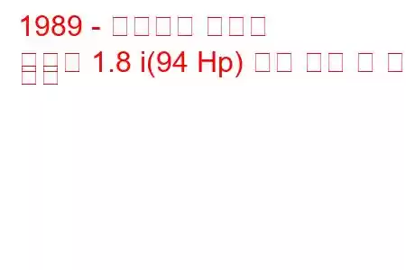 1989 - 플리머스 레이저
레이저 1.8 i(94 Hp) 연료 소비 및 기술 사양
