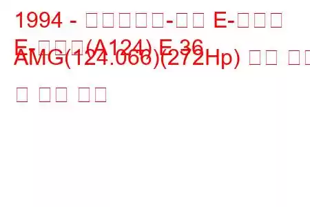 1994 - 메르세데스-벤츠 E-클래스
E-클래스(A124) E 36 AMG(124.066)(272Hp) 연료 소비 및 기술 사양