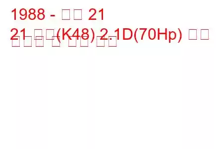 1988 - 르노 21
21 콤비(K48) 2.1D(70Hp) 연료 소비량 및 기술 사양