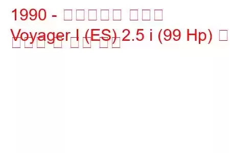 1990 - 크라이슬러 보이저
Voyager I (ES) 2.5 i (99 Hp) 연료 소비량 및 기술 사양