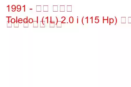1991 - 좌석 톨레도
Toledo I (1L) 2.0 i (115 Hp) 연료 소비 및 기술 사양
