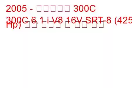 2005 - 크라이슬러 300C
300C 6.1 i V8 16V SRT-8 (425 Hp) 연료 소비량 및 기술 사양