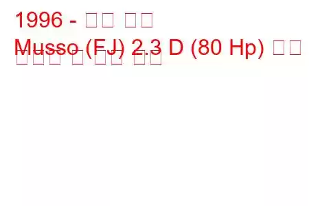 1996 - 쌍용 무쏘
Musso (FJ) 2.3 D (80 Hp) 연료 소비량 및 기술 사양