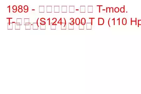 1989 - 메르세데스-벤츠 T-mod.
T-모드. (S124) 300 T D (110 Hp) 연료 소모량 및 기술 사양
