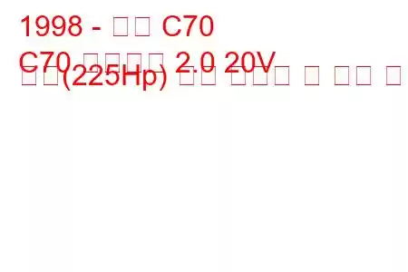 1998 - 볼보 C70
C70 컨버터블 2.0 20V 터보(225Hp) 연료 소비량 및 기술 사양