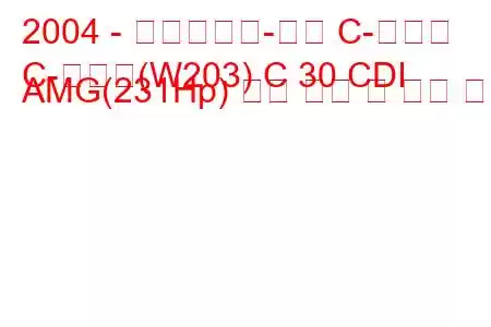 2004 - 메르세데스-벤츠 C-클래스
C-클래스(W203) C 30 CDI AMG(231Hp) 연료 소비 및 기술 사양