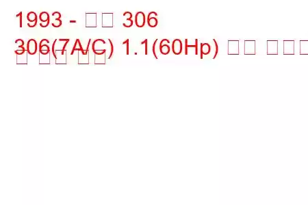 1993 - 푸조 306
306(7A/C) 1.1(60Hp) 연료 소비량 및 기술 사양