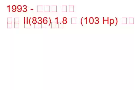 1993 - 란시아 델타
델타 II(836) 1.8 즉 (103 Hp) 연료 소비 및 기술 사양