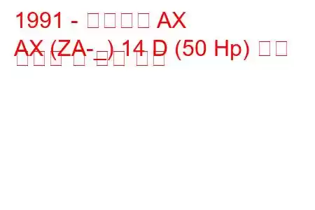 1991 - 시트로엥 AX
AX (ZA-_) 14 D (50 Hp) 연료 소비량 및 기술 사양