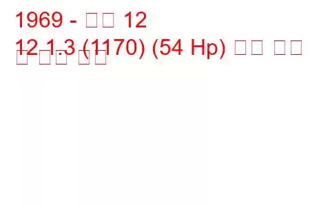 1969 - 르노 12
12 1.3 (1170) (54 Hp) 연료 소비 및 기술 사양