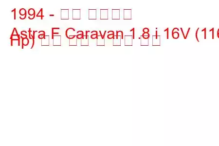 1994 - 오펠 아스트라
Astra F Caravan 1.8 i 16V (116 Hp) 연료 소비 및 기술 사양