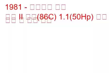 1981 - 폭스바겐 폴로
폴로 II 쿠페(86C) 1.1(50Hp) 연료 소비 및 기술 사양