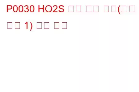 P0030 HO2S 히터 제어 회로(뱅크 1 센서 1) 문제 코드