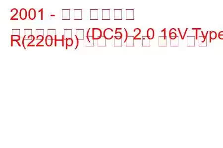 2001 - 혼다 인테그라
인테그라 쿠페(DC5) 2.0 16V Type R(220Hp) 연료 소비 및 기술 사양