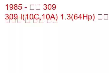 1985 - 푸조 309
309 I(10C,10A) 1.3(64Hp) 연료 소비량 및 기술 사양