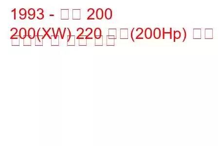 1993 - 로버 200
200(XW) 220 터보(200Hp) 연료 소비량 및 기술 사양