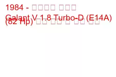 1984 - 미쓰비시 갈란트
Galant V 1.8 Turbo-D (E14A) (82 Hp) 연료 소비 및 기술 사양