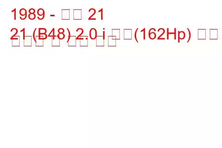 1989 - 르노 21
21 (B48) 2.0 i 터보(162Hp) 연료 소비량 및 기술 사양