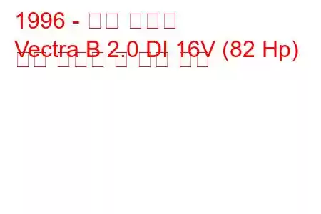 1996 - 오펠 벡트라
Vectra B 2.0 DI 16V (82 Hp) 연료 소비량 및 기술 사양